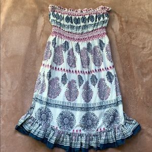 Paisley Strapless Dress